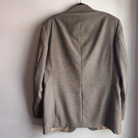 Yves Saint Laurent Tan Checkered Blazer - Picture 3 of 9